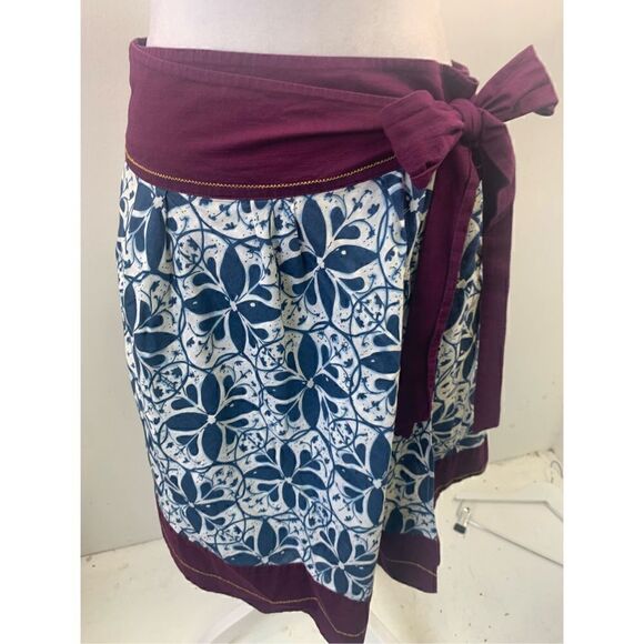 Edme & Esyllte Anthropologie Purple Blue Wrap Skirt Size 2 - Picture 4 of 10